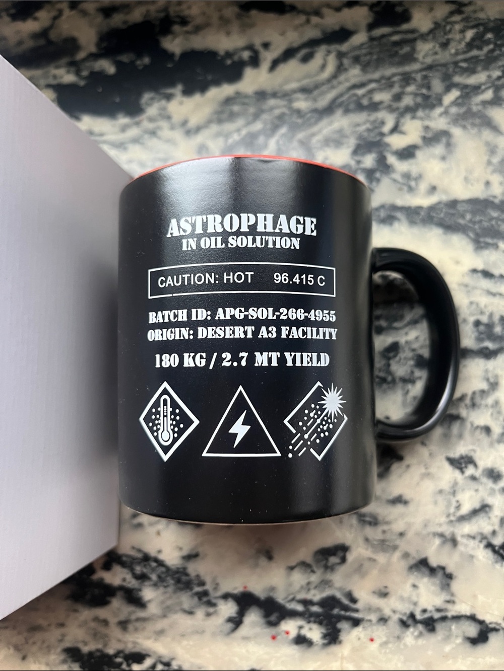 Astrophage Black Ceramic Coffee Mug by Red Planet Mars Themed